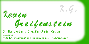 kevin greifenstein business card